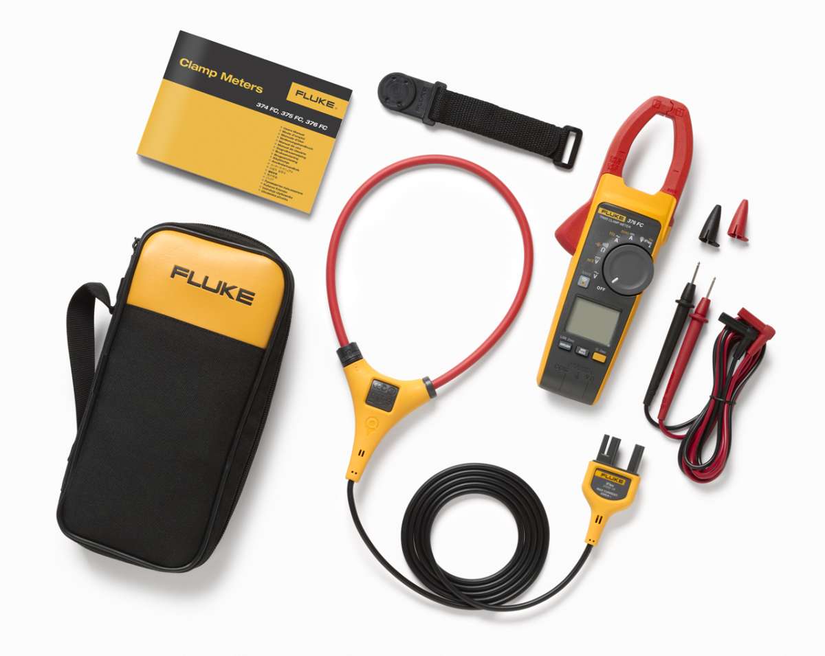 FLUKE 376FC Gleich-/Wechselstromzange, 999AAC/DC, 34mm, Tasche, iFlex45cm, Messl. CATIII 1000V / CAT