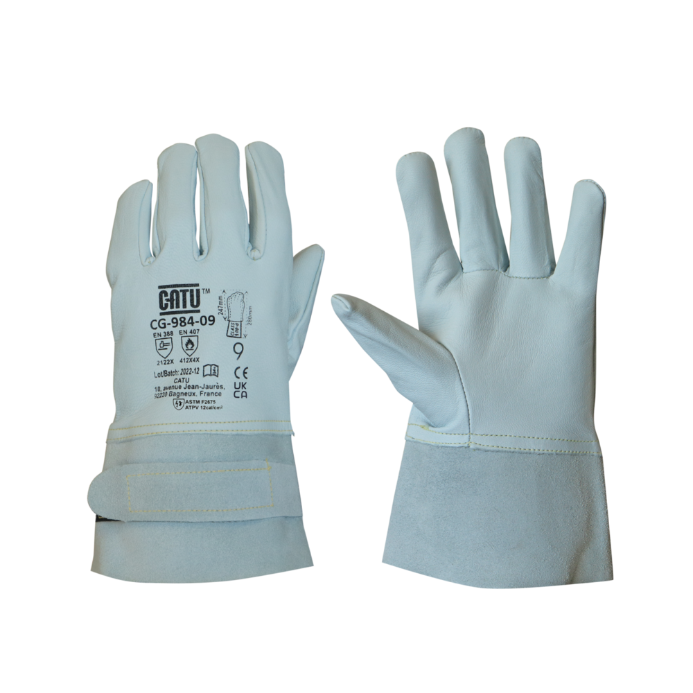 CATU CG-984-09 - Kurze Lederüberhandschuhe für Isolierhandschuhe, Größe 9